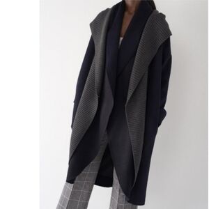 Sosken Chic Navy and Gray Women's coat